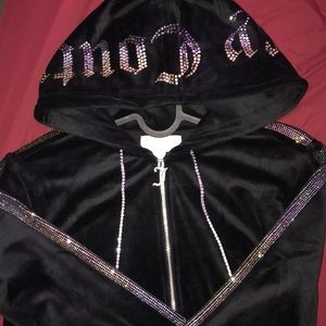 cropped juicy couture zip hoodie
